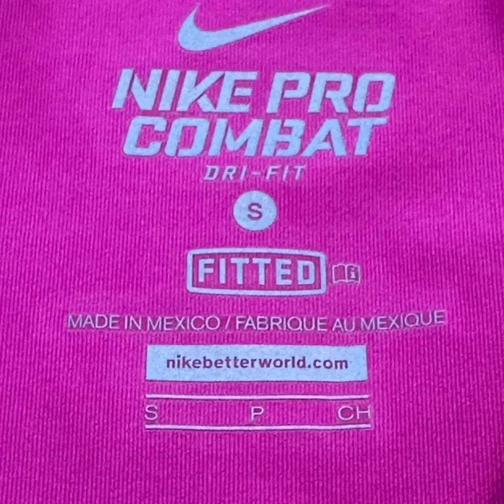 Nike Pink Dri-FIT V-Neck Short Sleeve Top with Yellow Swoosh